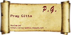 Pray Gitta névjegykártya